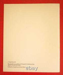 Six Phototext Sequences by Ian Breakwell Tetrad Press, 1973 Signed