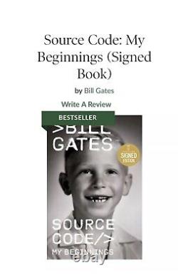 Source Code My Beginnings (Signed Book)by Bill Gates PreOrder Sold Out