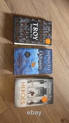 Stephen Fry Signed 1st Edition Hardcover Set Troy, Odyssey & Heroes