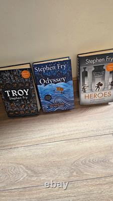 Stephen Fry Signed 1st Edition Hardcover Set Troy, Odyssey & Heroes