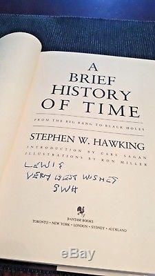 Stephen Hawking Signed Book Autograph Signature Thumb Print Stamp 1st Edition UK