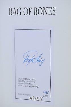 Stephen King Rare Signed AND Numbered Limited Edition Bag Of Bones Hardback Book