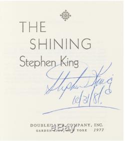 Stephen King The Shining. New York Doubleday, 1977. First edition Signed Book