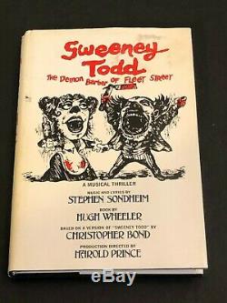 Stephen Sondheim Sweeney Todd Broadway Signed Autograph 1st Edition Book JSA