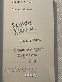 The Bone Season Samantha Shannon Signed Lined Dated True 1st 1/1 Edition Book