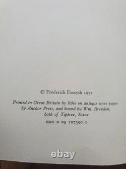 The Day Of The Jackal Frederick Forsyth (Signed, 1st Edition, HBDJ) 1971