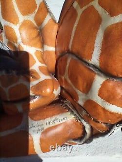 Todd Warner Giraffe Reading Book Sculpture Limited Edition Signed