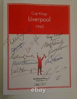 VERY RARE Liverpool Cup Kings 1965 SIGNED x 11 LIMITED EDITION Book + Programme