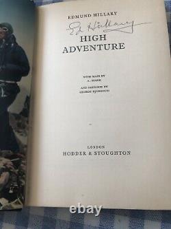 Vintage Book First Edition 1955. High Adventure By Edmund Hillary SIGNED