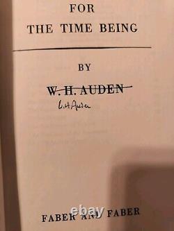 W. H. AUDEN FOR THE TIME BEING SIGNED BOOK OF POETRY Rare