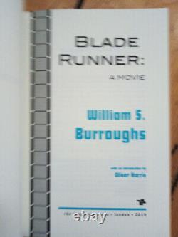 WILLIAM S BURROUGHS Blade Runner A movie Signed Book -/100 1st Limited edition