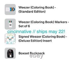 Weezer SIGNED Coloring Book Deluxe Edition Limited to 150 Presale May 22