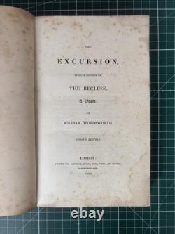 William Wordsworth. SIGNED. The Excursion Being a Portion of The Recluse
